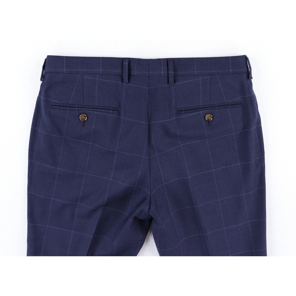 J. Crew Thompson Suit Size 36S Navy Blue Windowpane Check Wool Blend Preppy - Picture 14 of 15